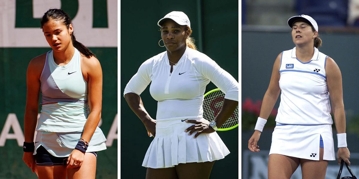 From L-R: Emma Raducanu, Serena Williams, and Monica Seles have all had to deal with stalkers. (Photos: Getty)