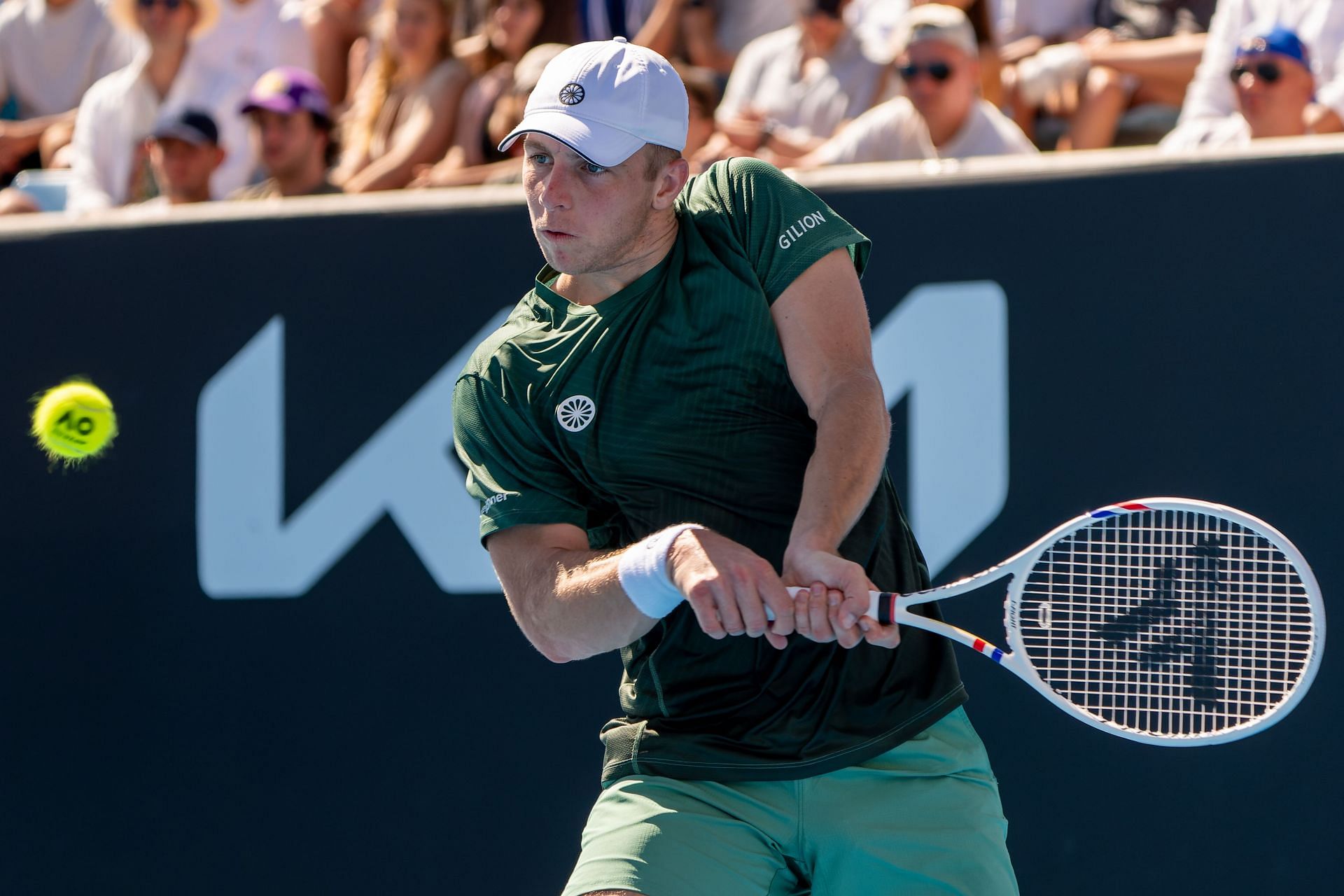 Griekspoor plays a backhand in the 2025 Australian Open - Source: Getty