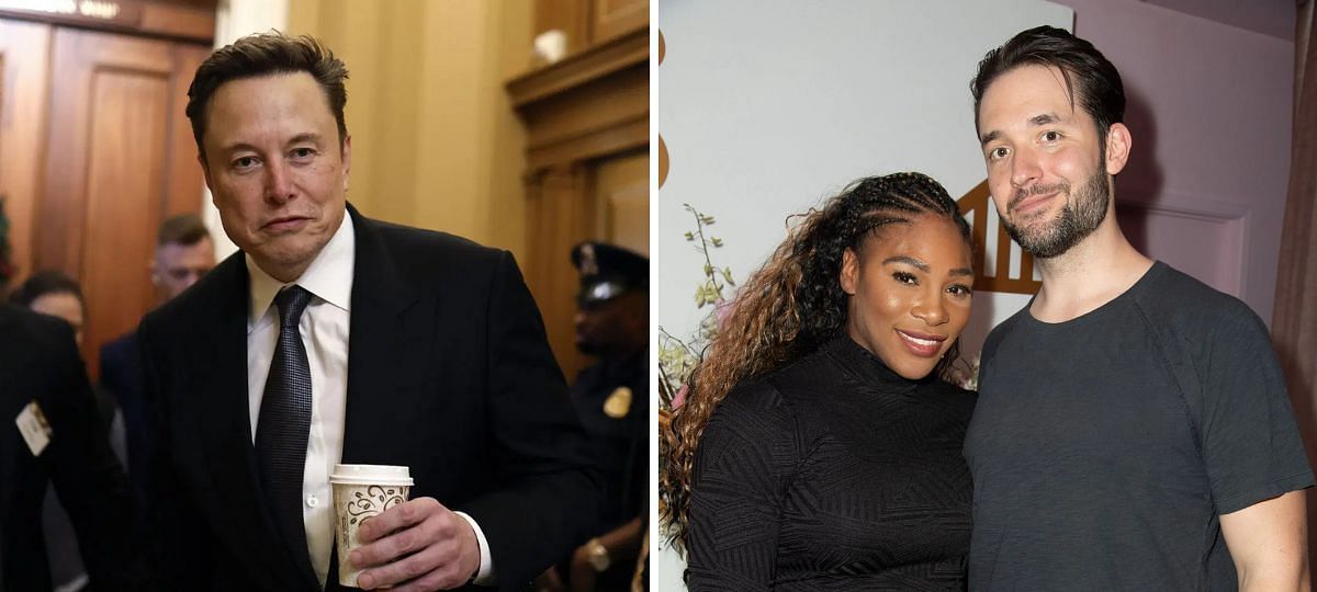 Elon Musk (L), Serena Williams and Alexis Ohanian (R) [Image source: Getty]