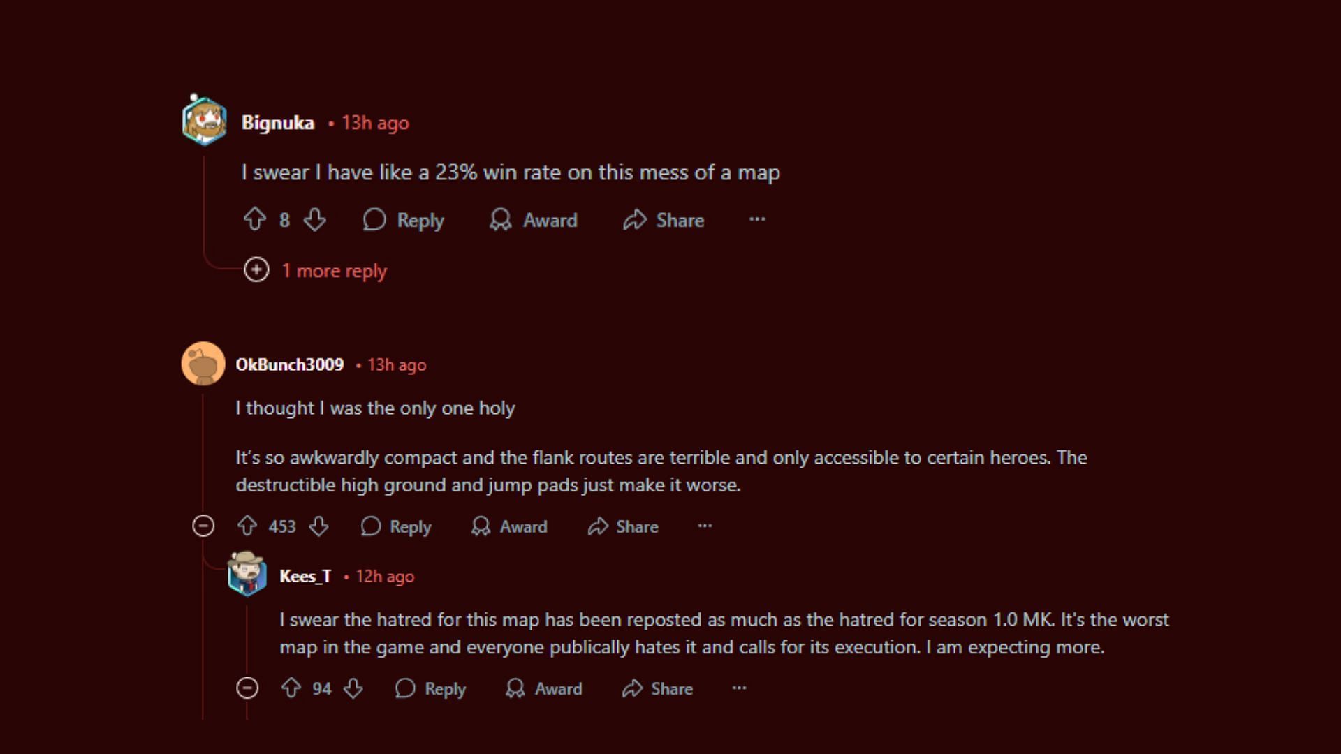 More negative comments about the map (Image via Reddit)