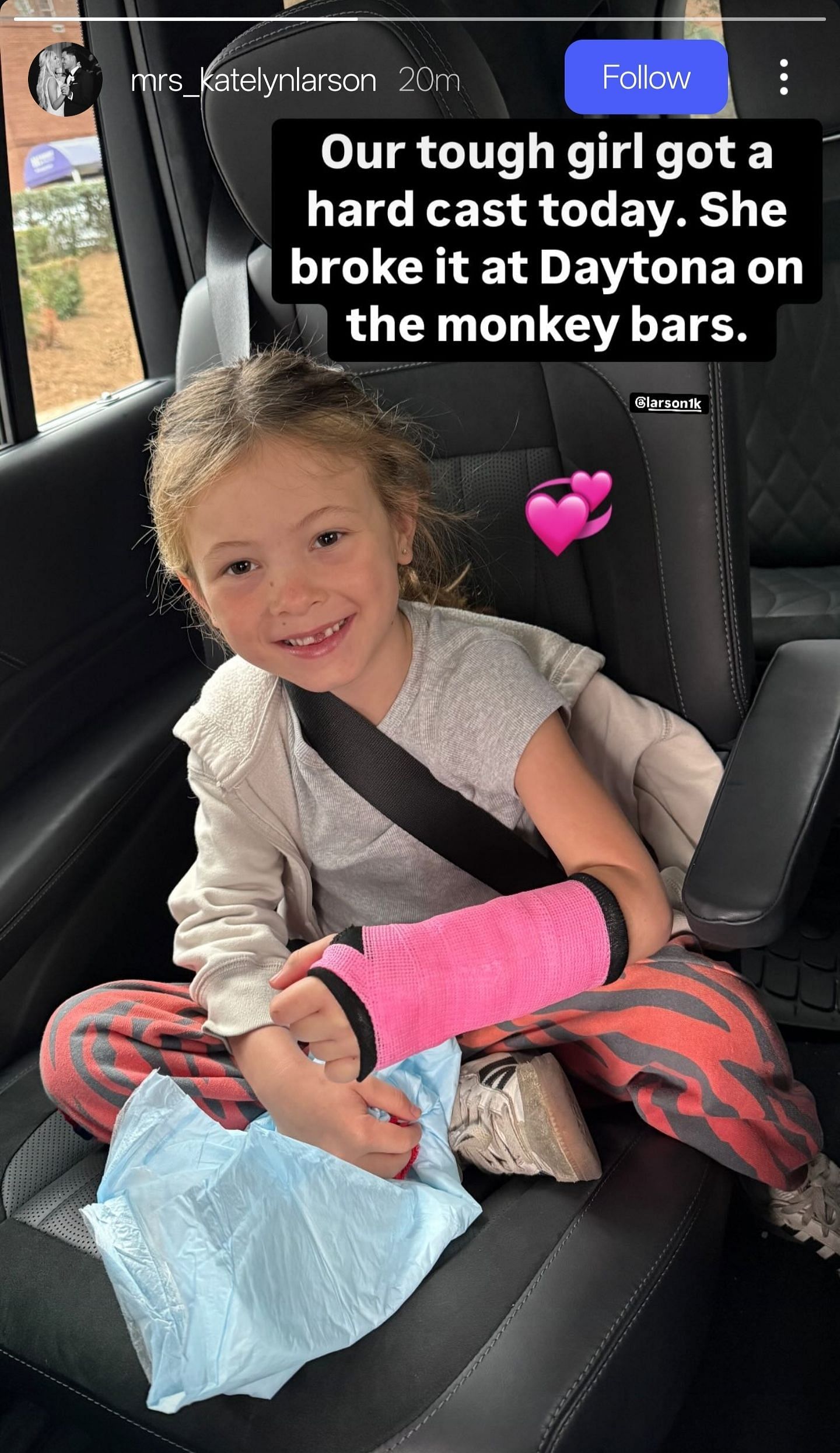 Katelyn Larson&#039;s story of daughter Audrey&#039;s injury - Source: via @mrs_katelynlarson on Instagram