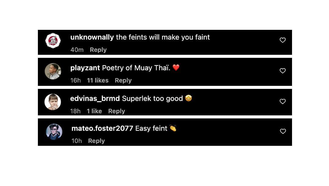 Screenshot of fans&#039; comments. [ONE Championship/Instagram]