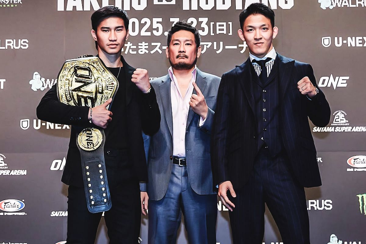 From left to right: Tawanchai, Chatri Sityodtong, Masaaki Noiri | Image by ONE Championship