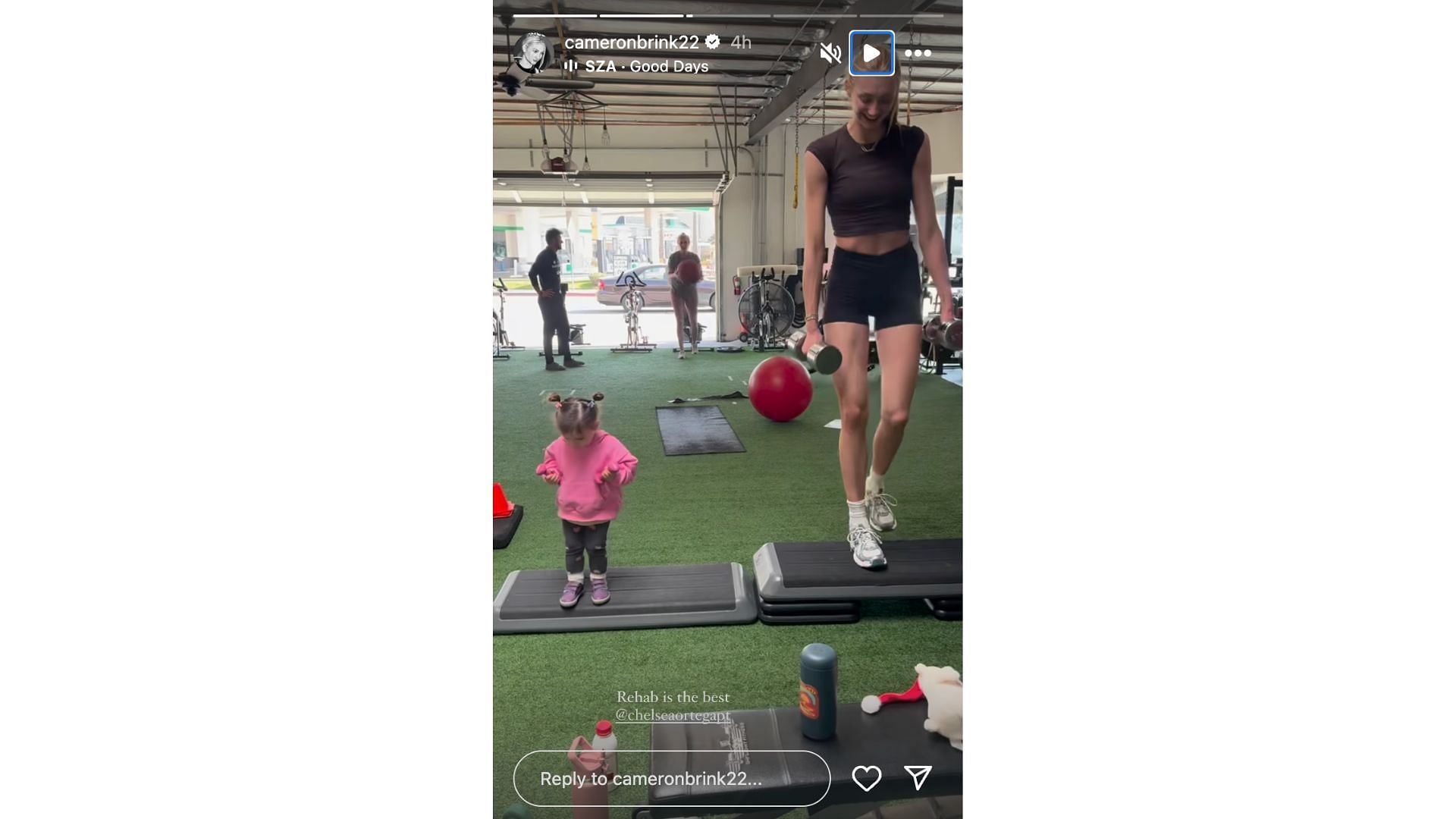 Cameron Brinks shares video of herself working out on social media. Photo Credit: Cameron Brink&#039;s IG account