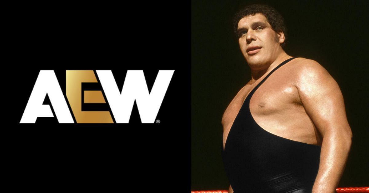 AEW logo (left) and Andre the Giant (right) [Source: AEW on X and WWE gallery]