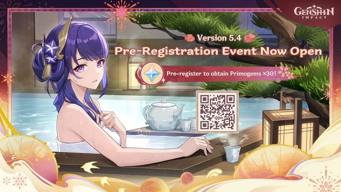 Genshin Impact 5.4 pre-registration web event: How to get 30 Primogems for free