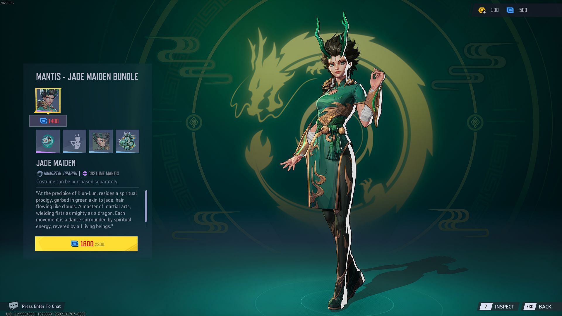 Jade Maiden skin for Mantis in Marvel Rivals (Image via NetEase Games)