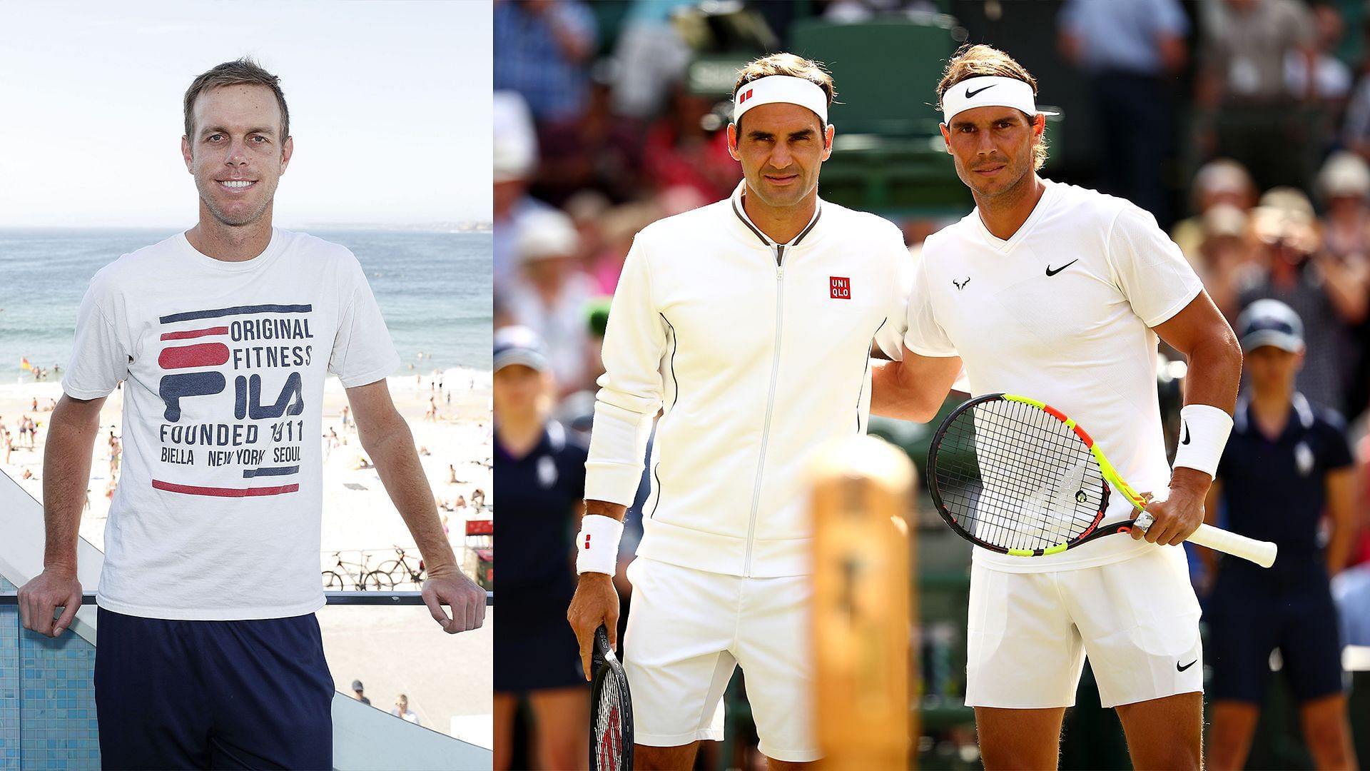 Sam Querrey (L) alongside Rafael Nadal and Roger Federer (R). Source: Getty