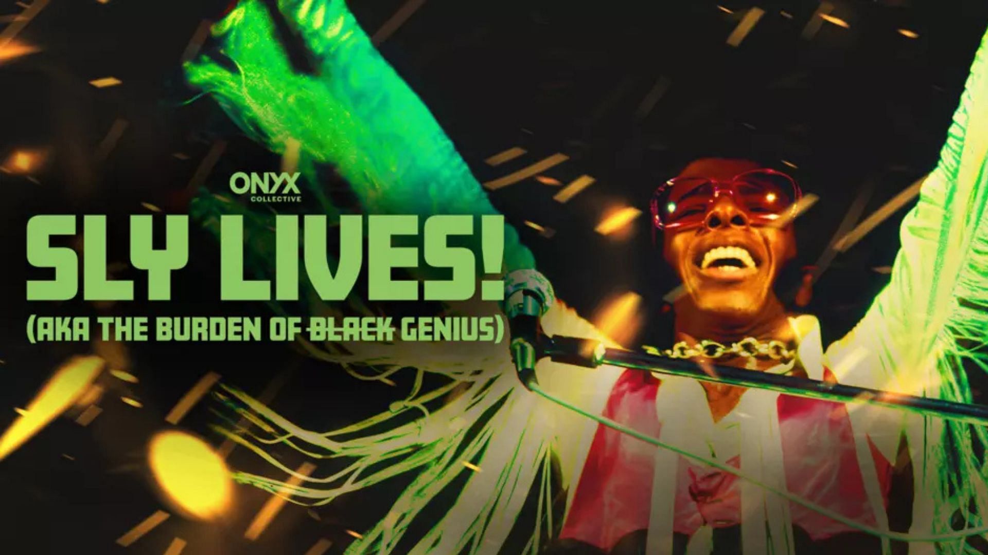 Sly Lives, aka the Burden of Black Genius promotional poster (Image via Hulu) 