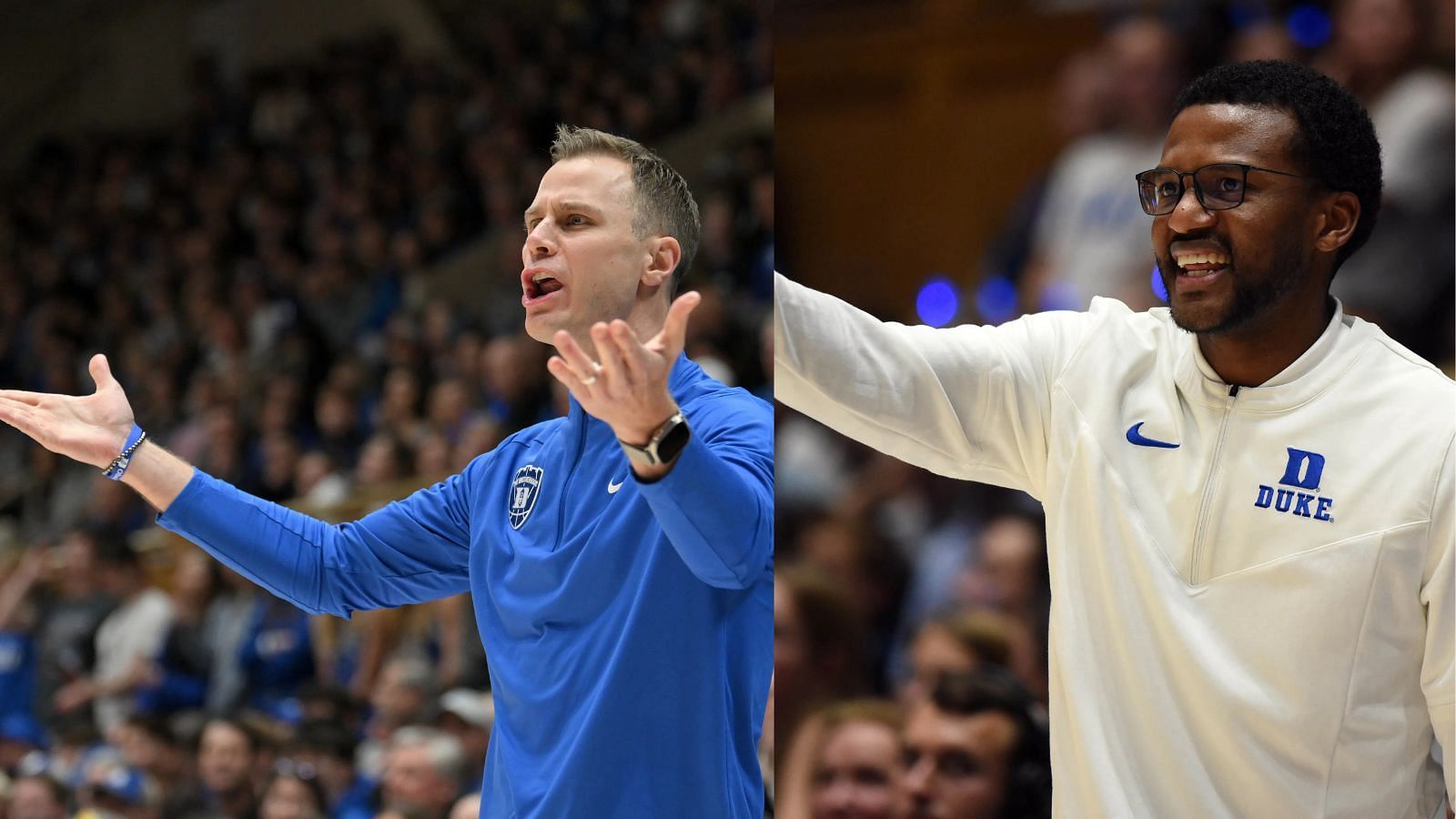 Duke head coach Jon Scheyer was cranky about the timing of rumors of assistant coach Jai Lucas moving to Miami. (Photo Credits: IMAGN)