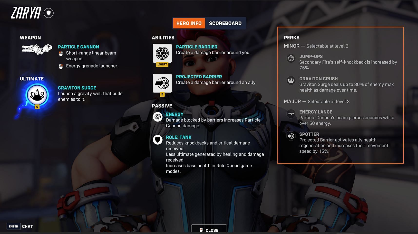 Zarya perks in Overwatch 2 (Image via Blizzard Entertainment)