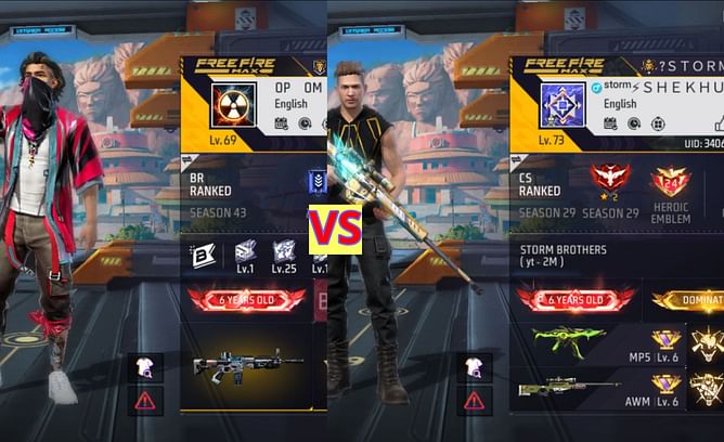 OP Gameplay vs Storm Shekhu: किसके Free Fire MAX में बेहतर स्टैट्स हैं?