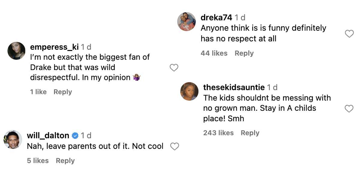 More screenshot of comments on Dennis Graham&#039;s video (Image via Instagram/@theartofdialogue)