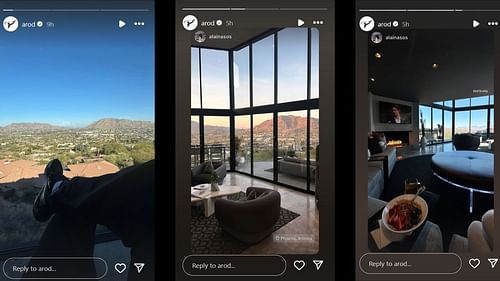 Screenshots of Alex Rodriguez's Instagram stories (Images from - Instagram.com/@arod)