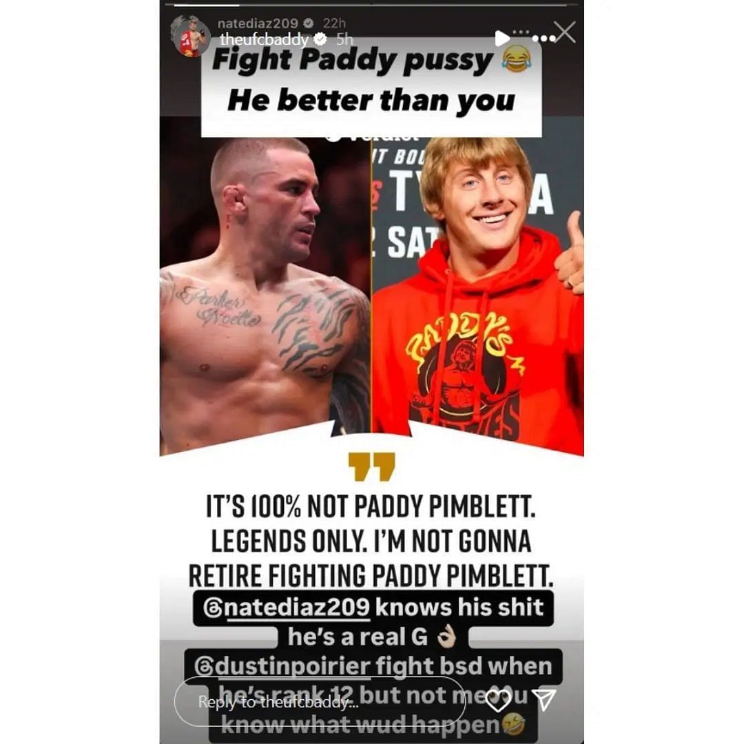 Paddy Pimblett&#039;s story [Screenshot courtesy: Paddy THE BADDY Pimblett on Instagram]