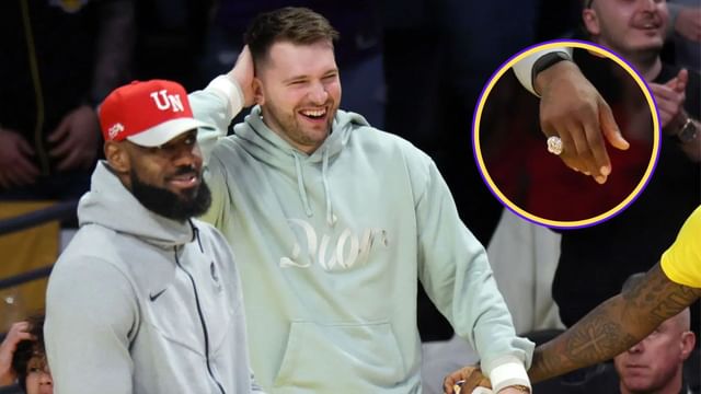 Showing off ever since Luka Doncic got there" - NBA fans poke fun at LeBron  James for flexing his swanky ring on camera while on Lakers bench