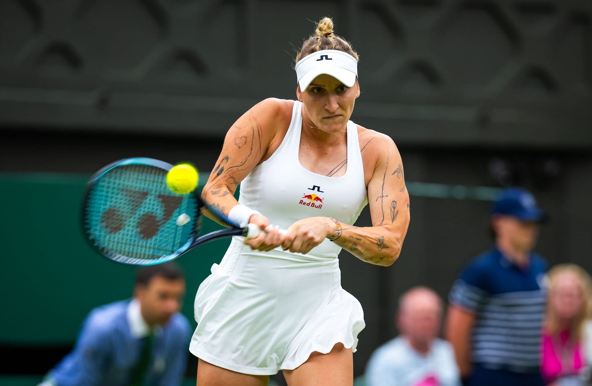 Marketa Vondrousova in action at the Wimbledon 2024 - Source: Getty