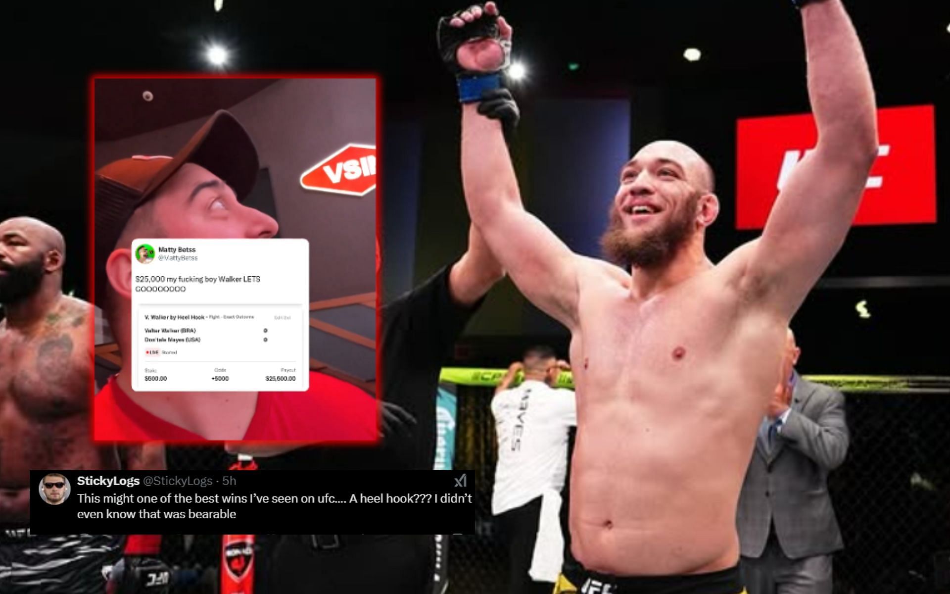 Fans react to a UFC Vegas 102 bettor