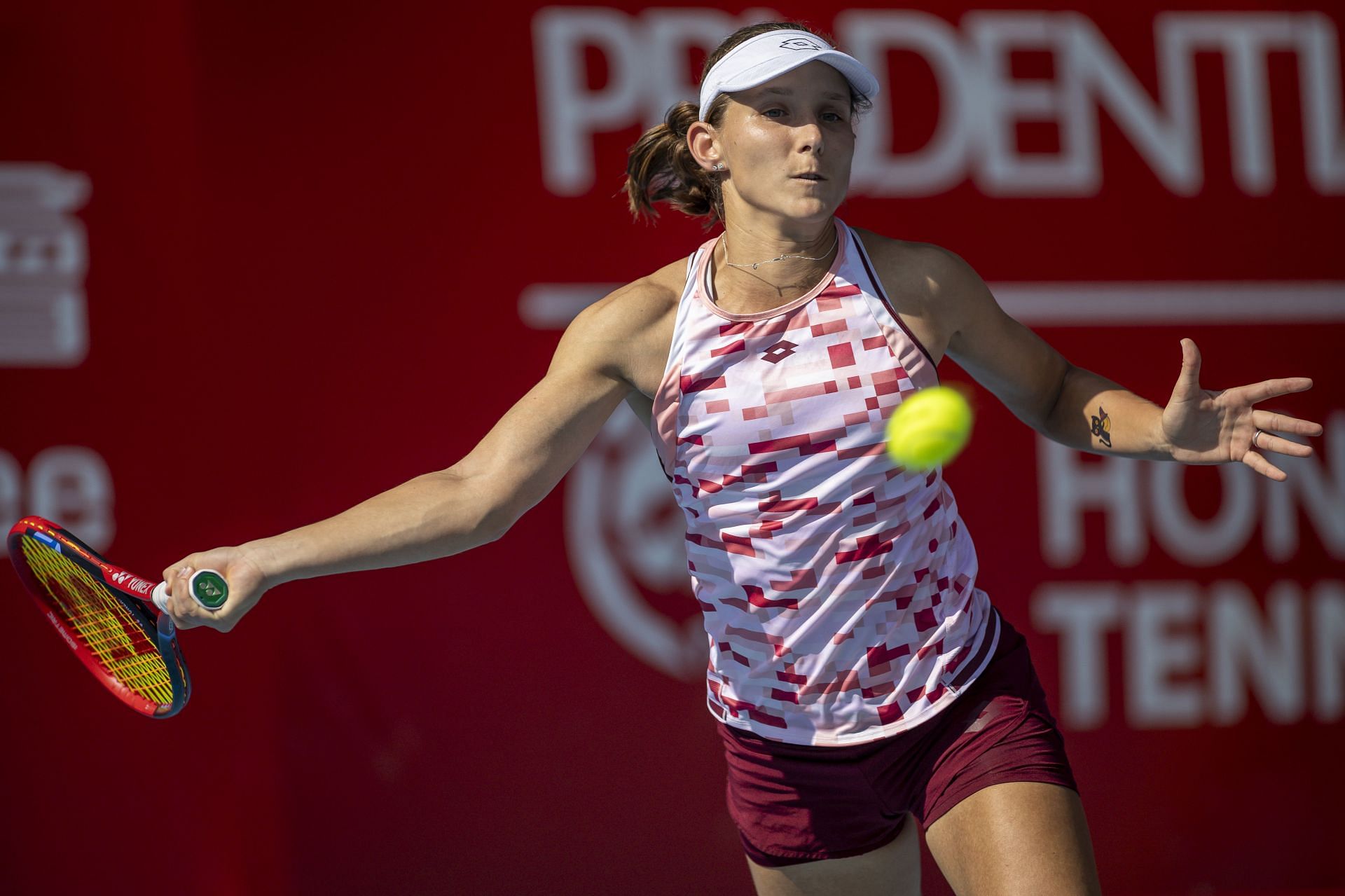 Gracheva returns a serve at the Hong Kong Tennis Open - Source: Getty