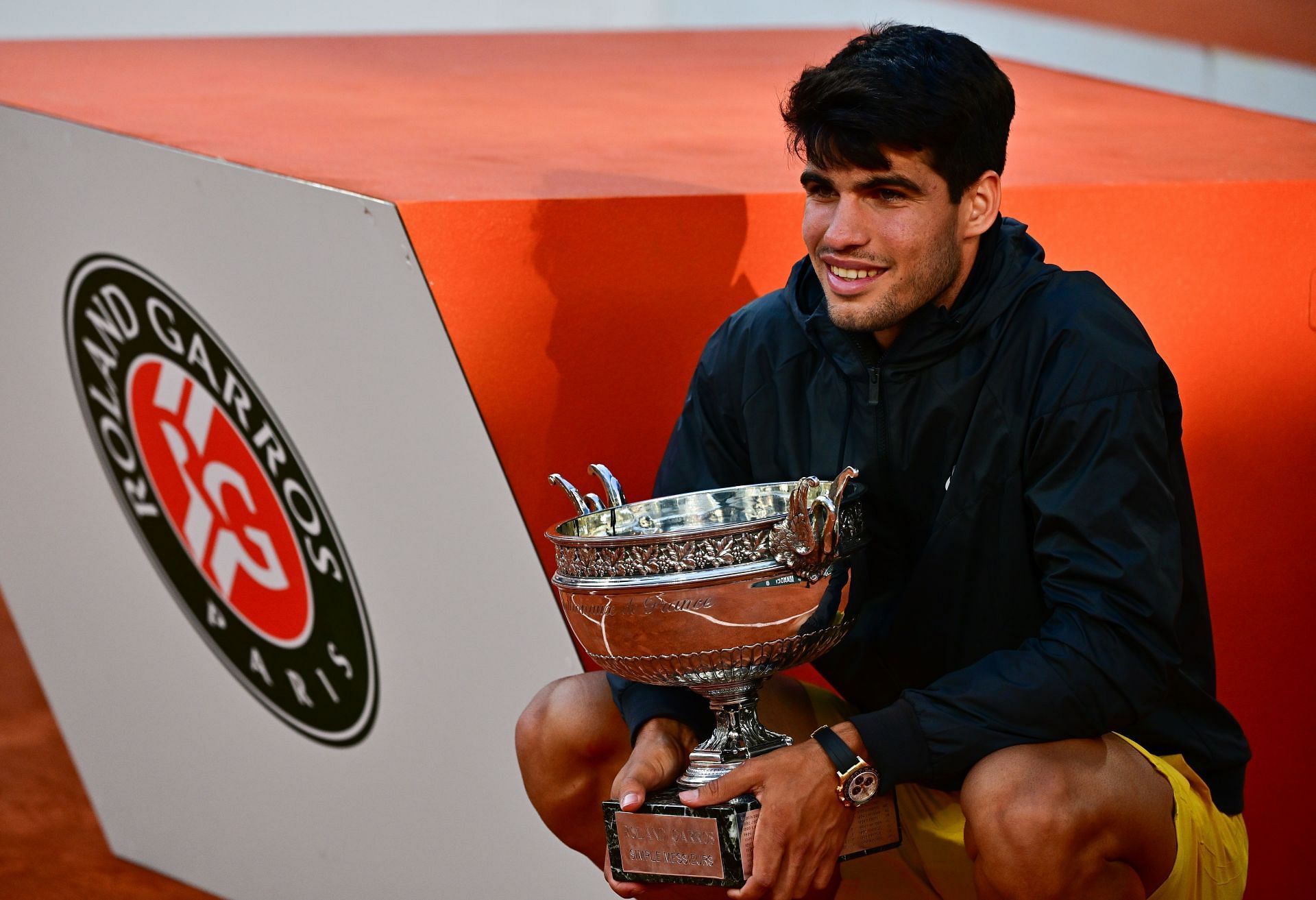 Carlos Alcaraz after winning the 2024 French Open - Source: Getty