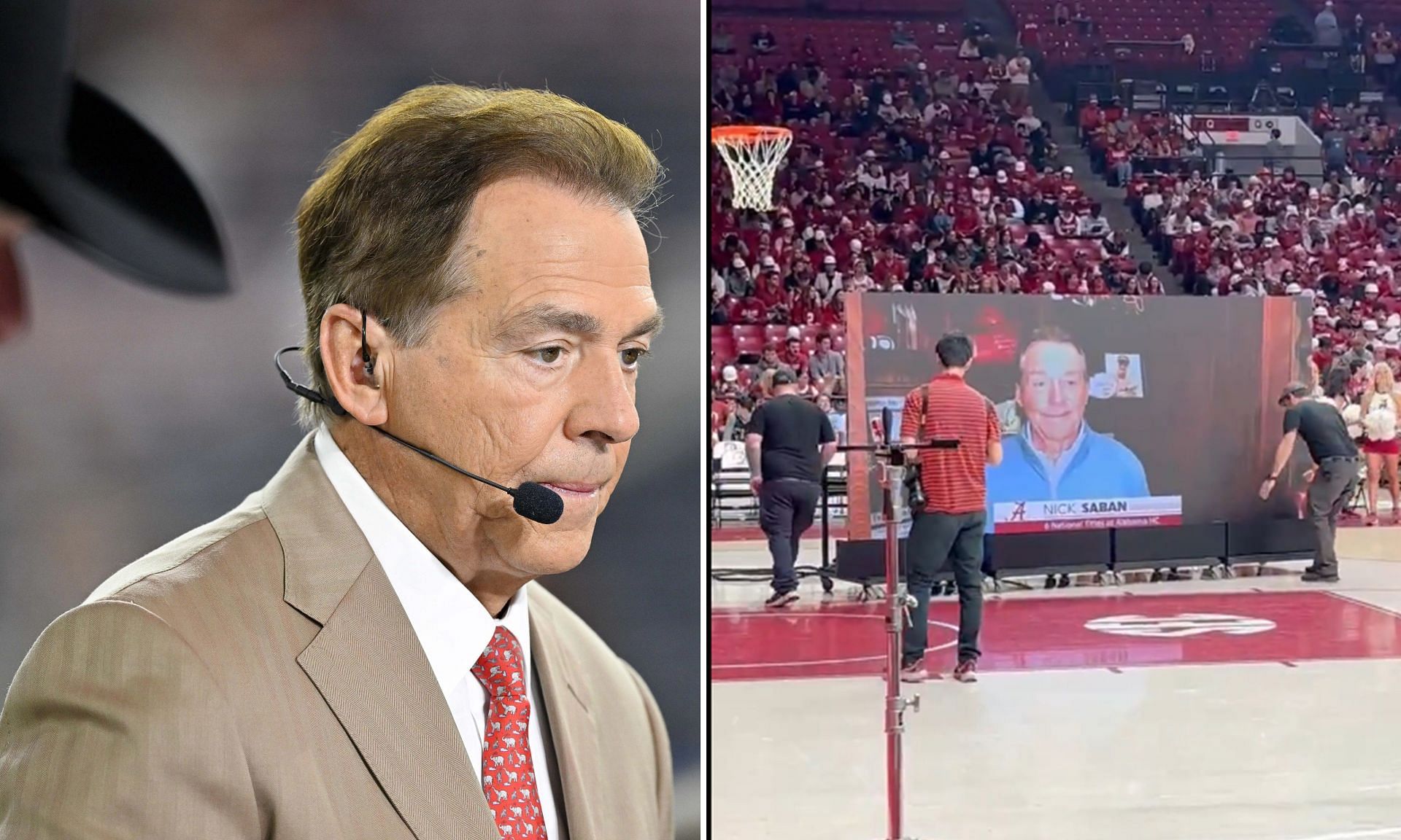 Nick Saban makes a virtual appearance. (Image credits: Imagn &amp; Nick Kelly