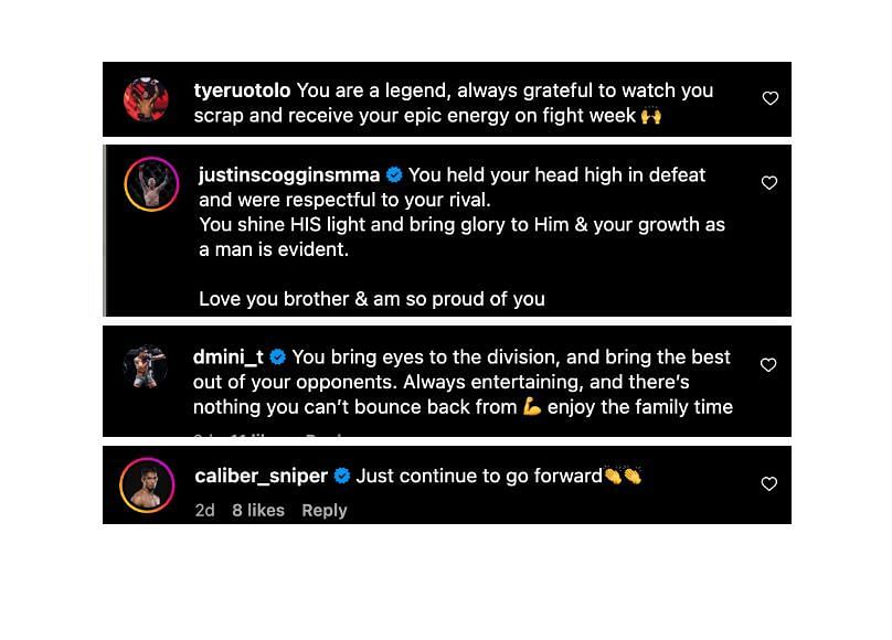 Screenshot of comments [ONE Championship/Instagram]