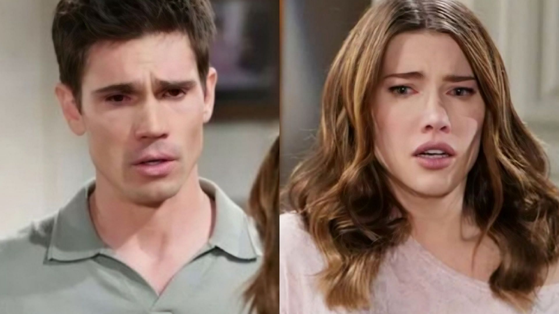 Finn Finnegan and Steffy Forrester in stills from The Bold and the Beautiful (Images via CBS)