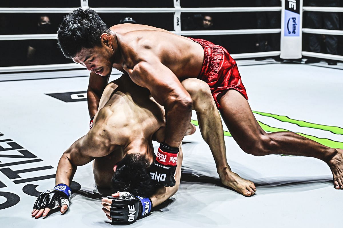 Carlo Bumina-ang (top) bagged a career-defining win at ONE Fight Night 28.