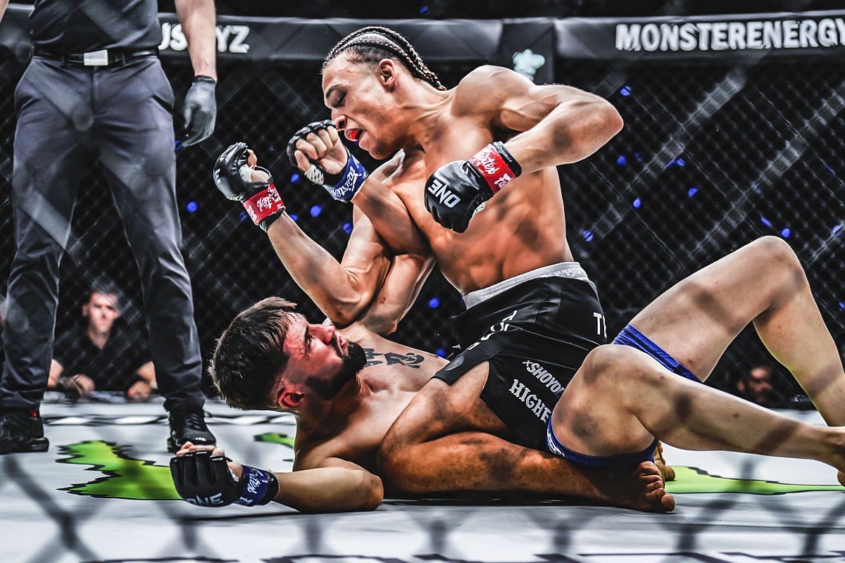 Kade Ruotolo in action against Nicolas Vigna. [Photo from ONE Championship]