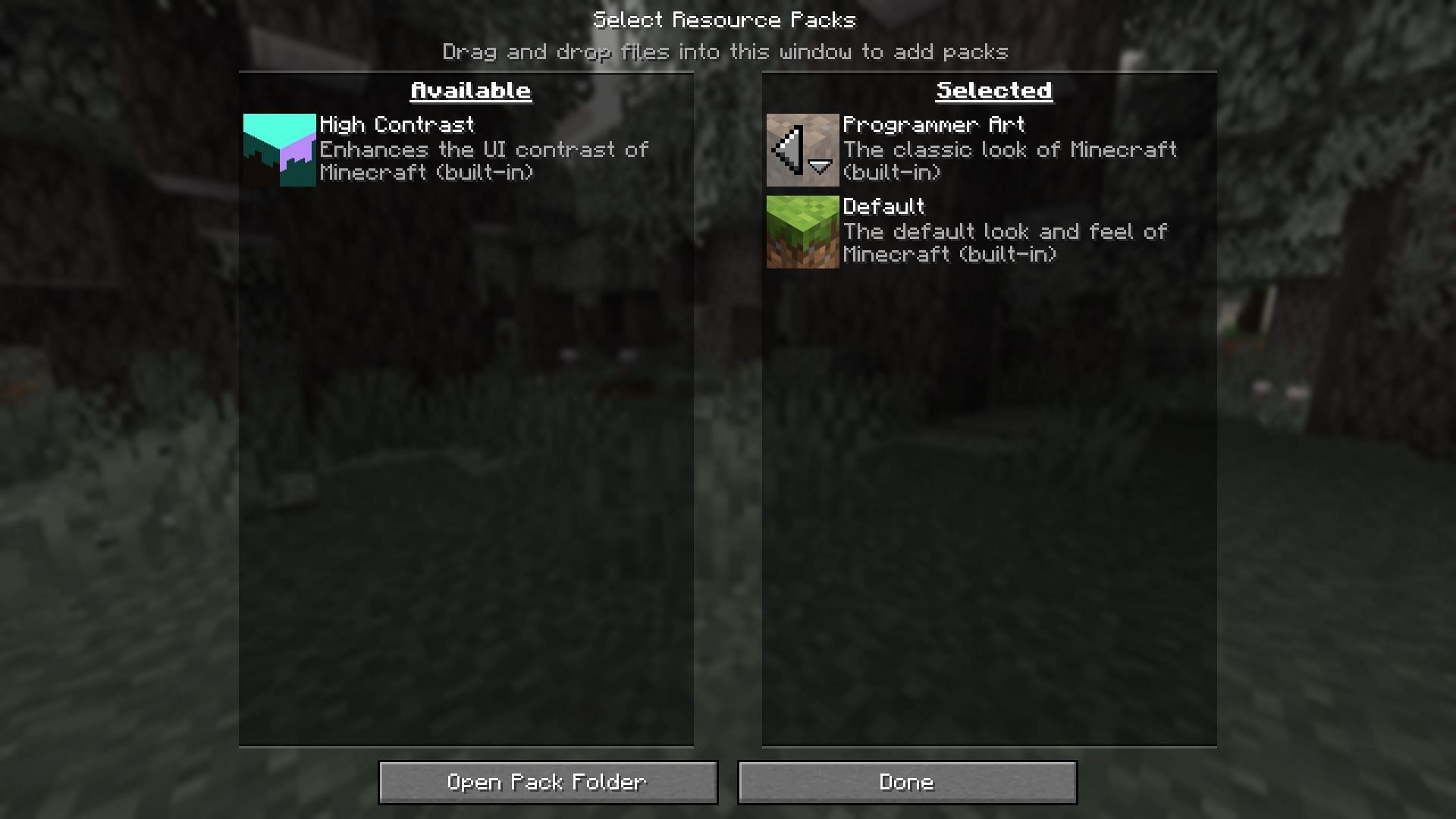 Activate the Programmer Art resource pack present on every version (Image via Sportskeeda Gaming || Mojang Studios)