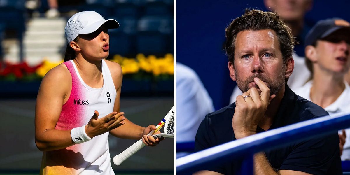 Iga Swiatek and Wim Fissette in the Dubai Tennis Championships - Getty 