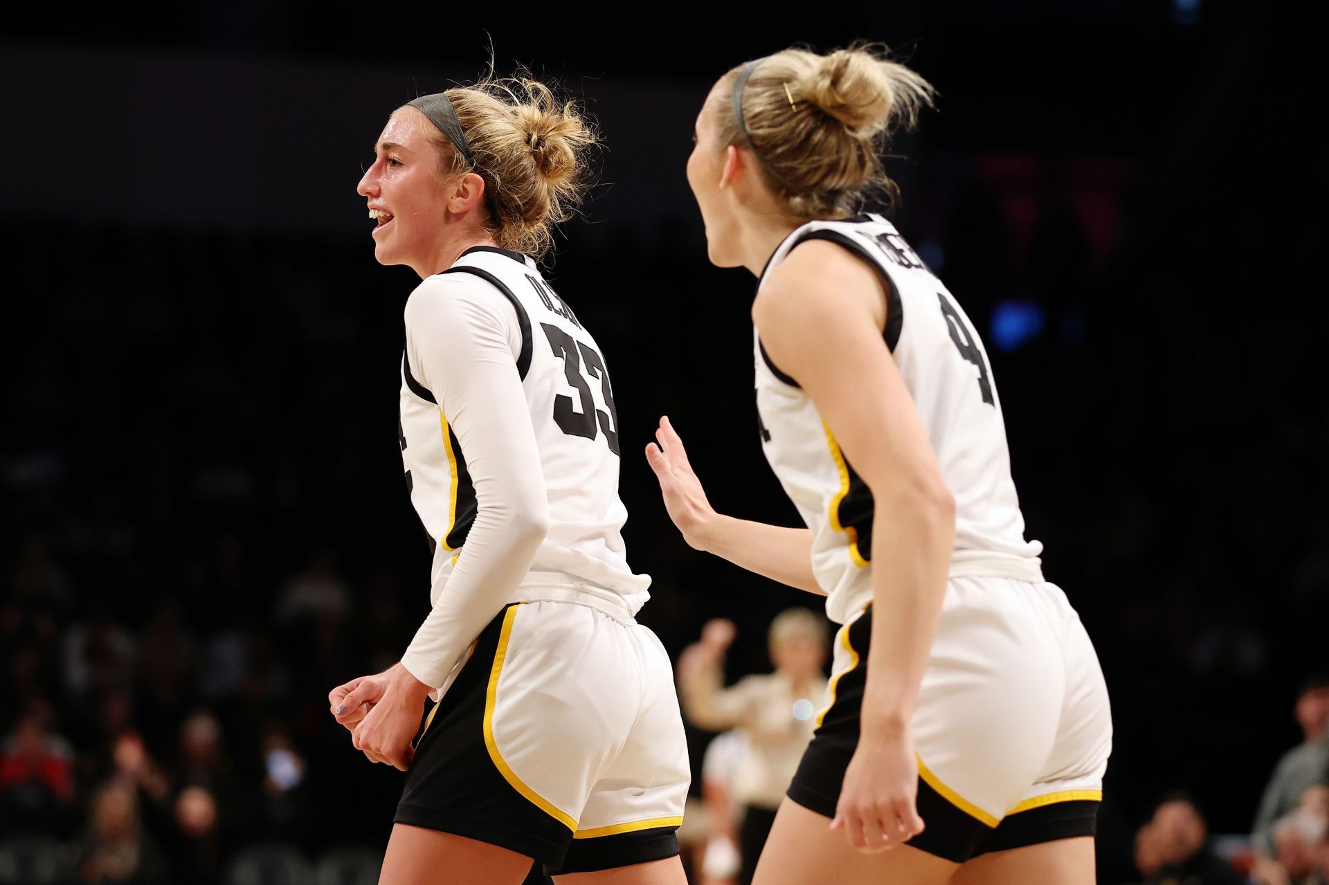 "Someone didn't pay her parking ticket": Iowa's Lucy Olsen helps teammate Kylie Feuerbach in finding her towed car