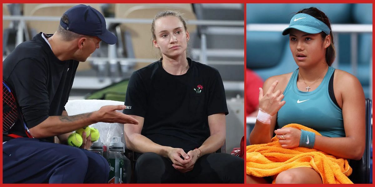 Elena Rybakina with former coach Stefano Vukov and Emma Raducanu (Source: Getty)