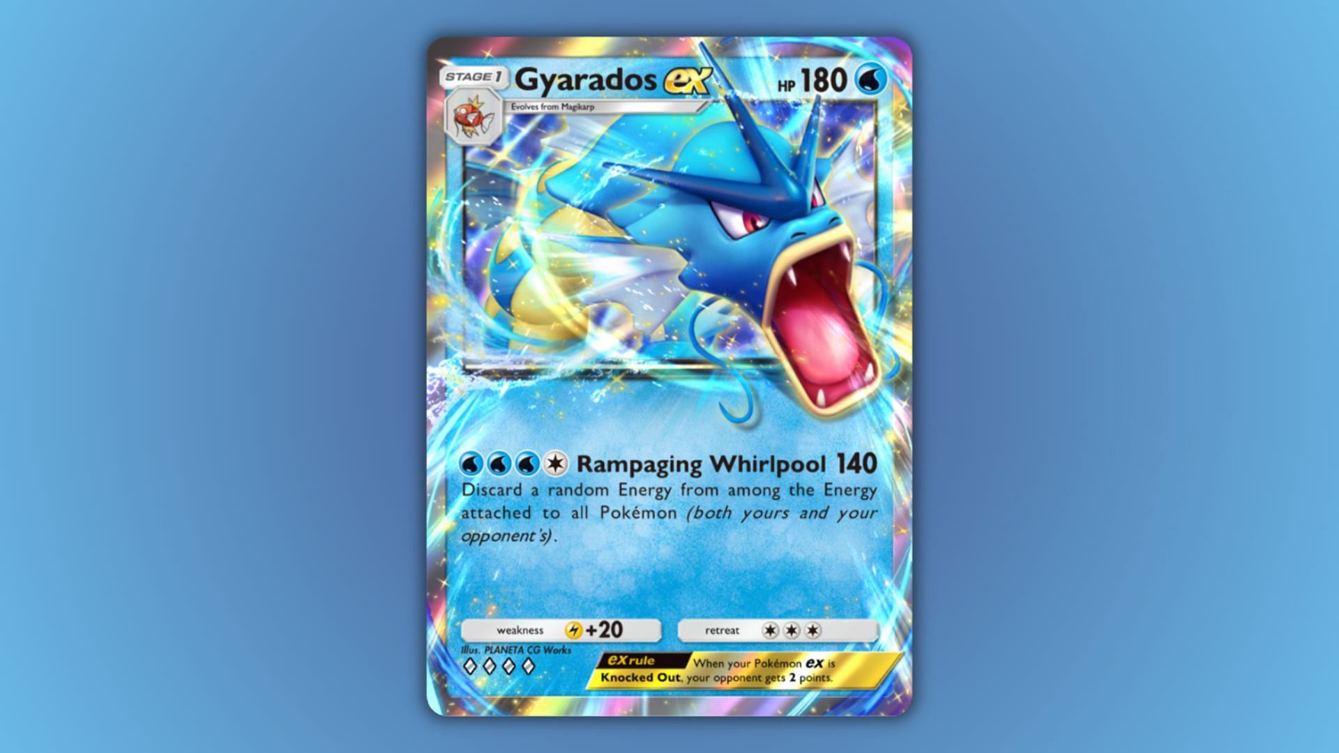 Gyarados ex&#039;s card as seen in the game (Image via The Pokemon Company)