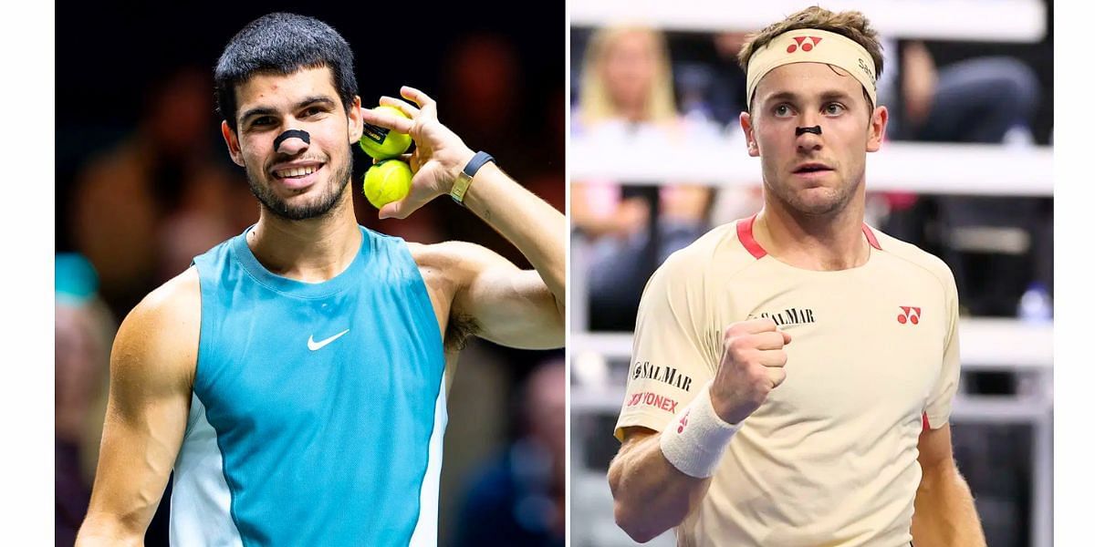 Carlos Alcaraz (L) and Casper Ruud (R) (Image Source: Getty)