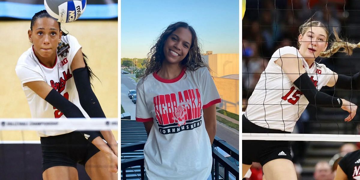 Harper Murray (L), Andi Jackson (R) and others react to Skyler Pierce (C)&rsquo;s highlights. PHOTO: Getty Images - Left and Right, Instagram @skypierce21 - Center