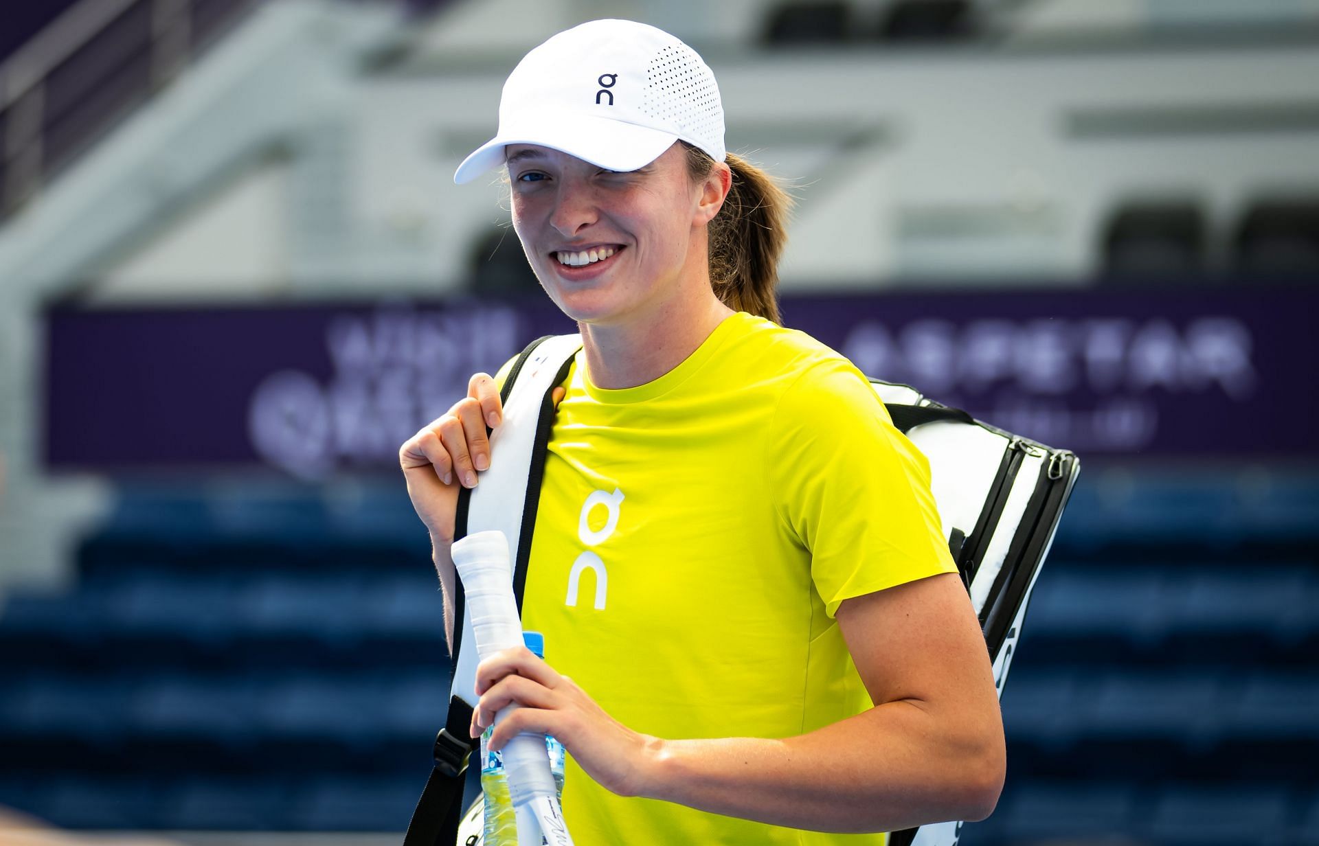 The 23-year-old during a practice session at the Qatar Open - Source: Getty