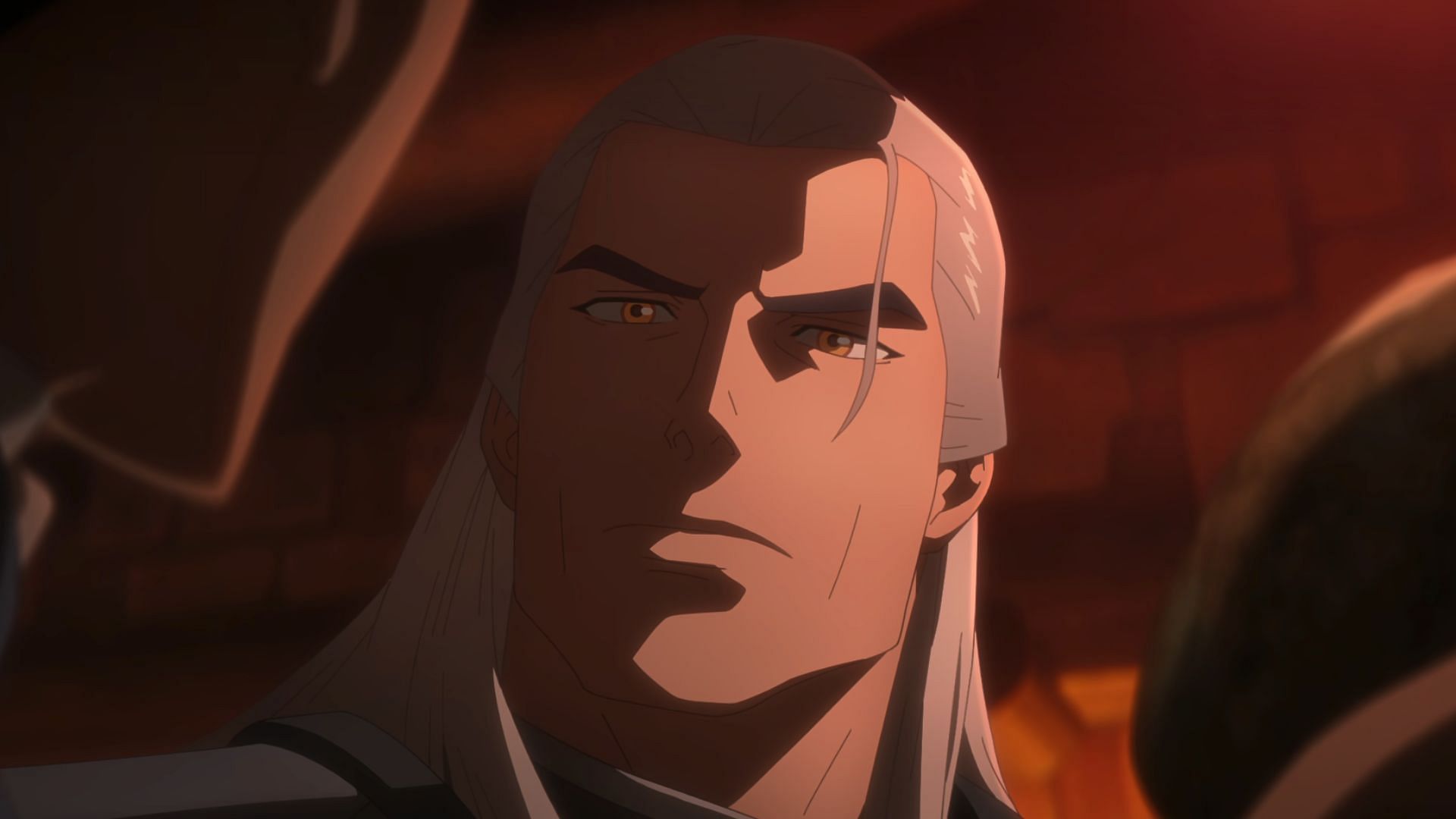 Doug Cockle voices Geralt (Image via Netflix)