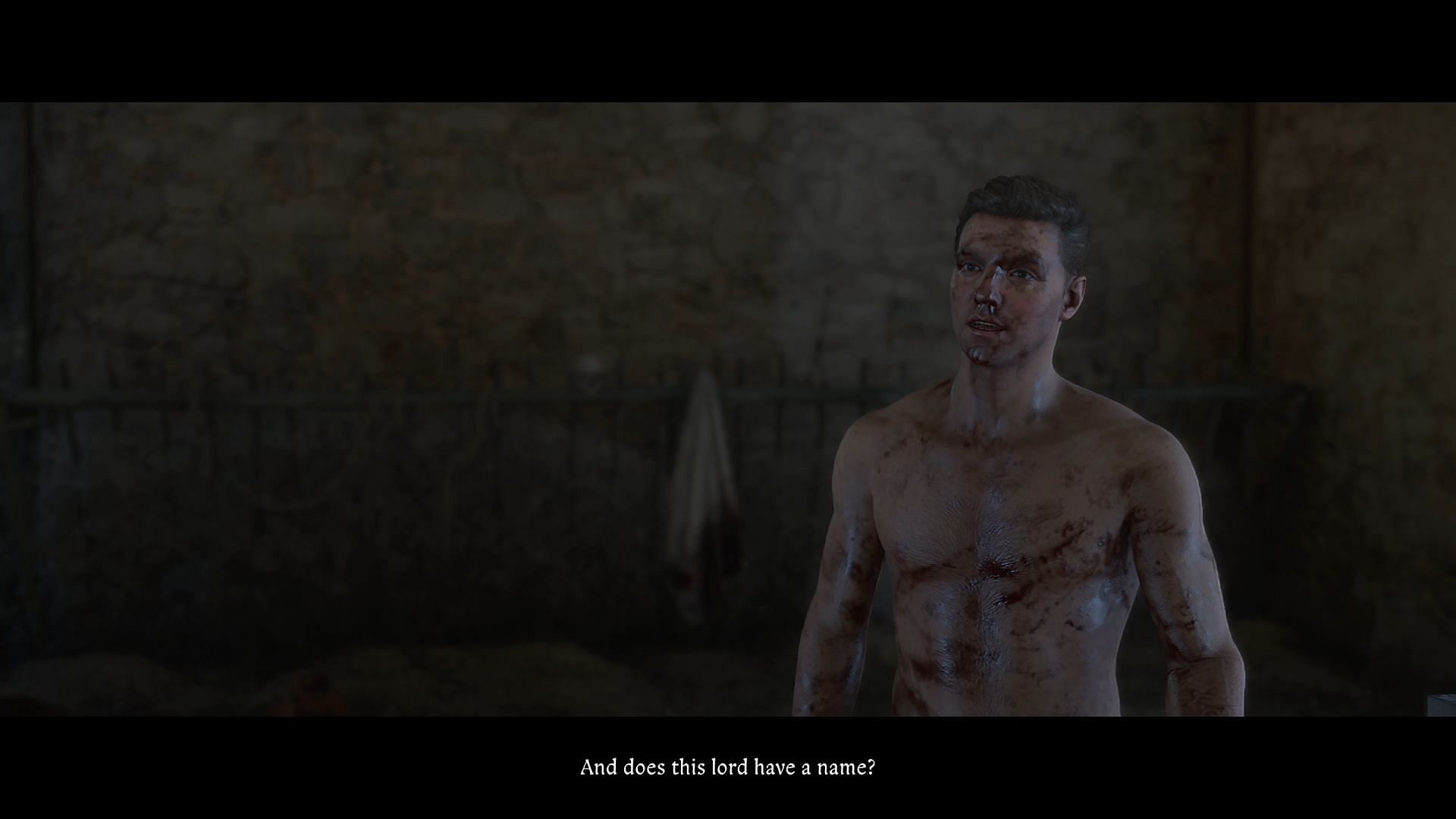 Henry&#039;s lack of clothes and blood on him decreases Charisma (Image via Deep Silver)