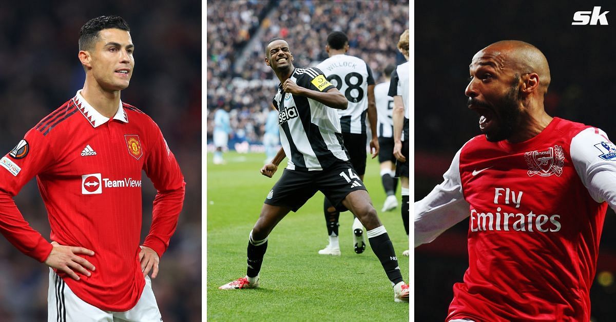 Cristiano Ronaldo (left), Alexander Isak and Thierry Henry (right)