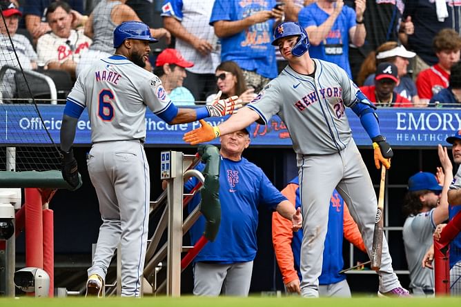 Starling Marte drops 2-word reaction to Pete Alonso's $54,000,000 Mets decision; Mark Vientos, Kodai Senga react