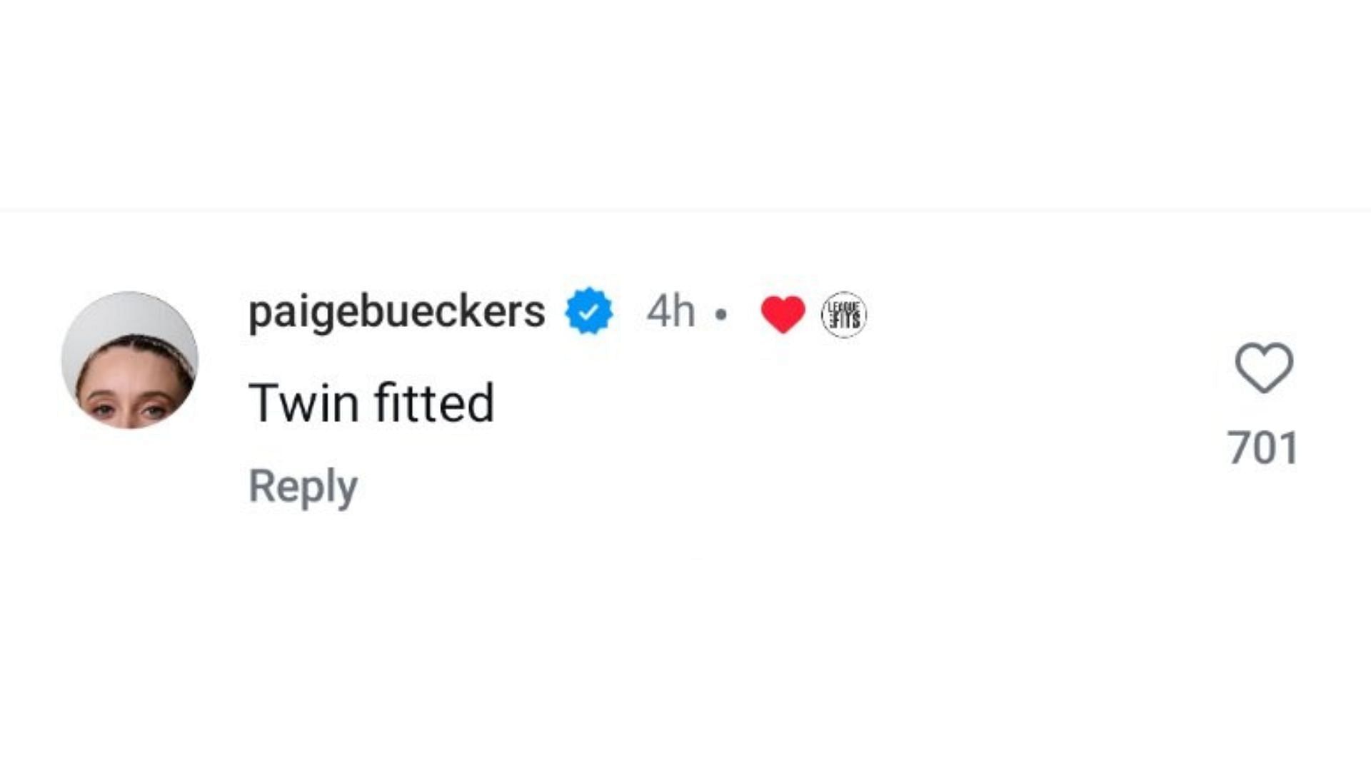 Paige Bueckers commented on an Instagram post from League Fits Magazine featuring former UConn teammate Nika Muhl. Source: Instagram/@leaguefits