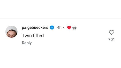 Paige Bueckers commented on an Instagram post from League Fits Magazine featuring former UConn teammate Nika Muhl. Source: Instagram/@leaguefits