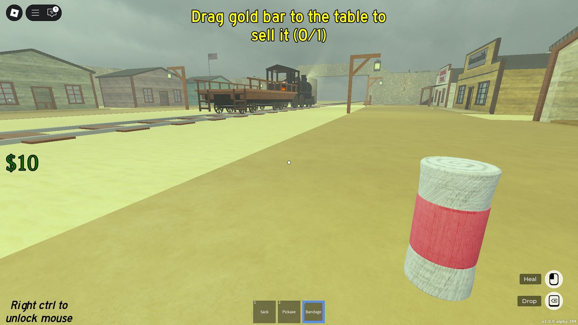 Use the Bandage to heal yourself (Image via Roblox)