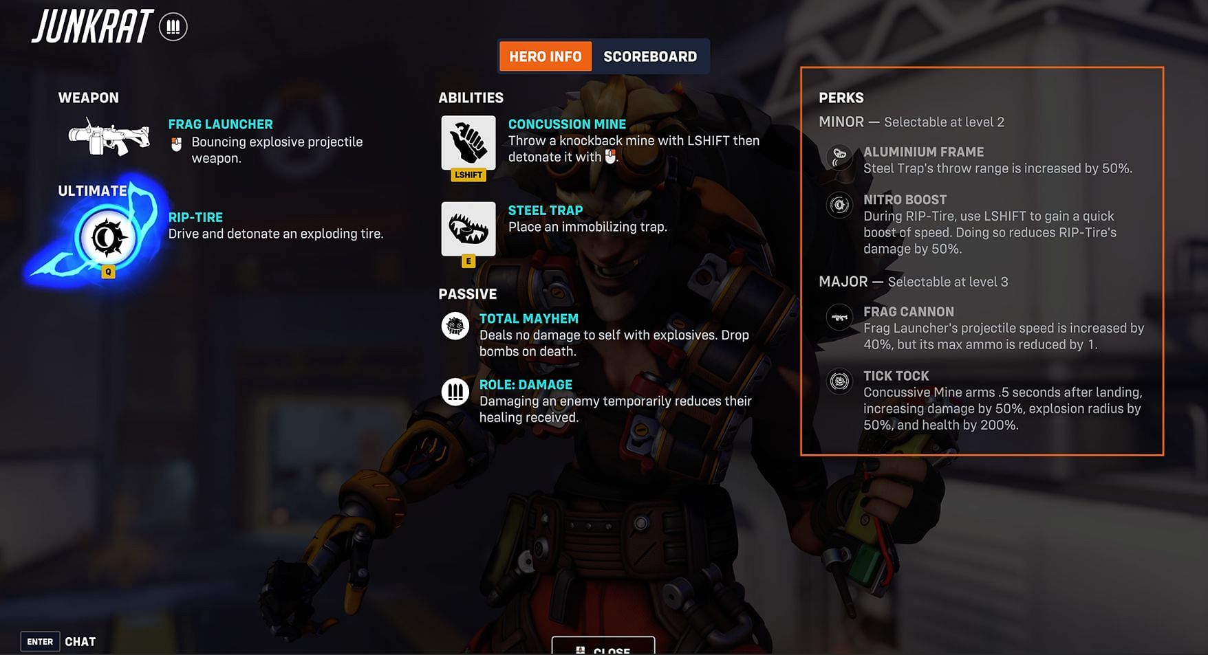 Junkrat perks in Overwatch 2 (Image via Blizzard Entertainment)