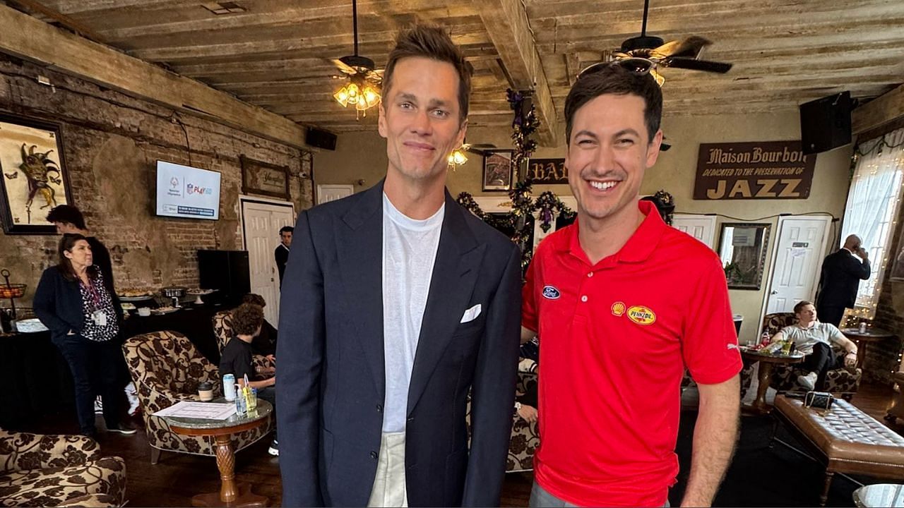 NASCAR champion Joey Logano with NFL legend Tom Brady (Source: @joeylogano X)