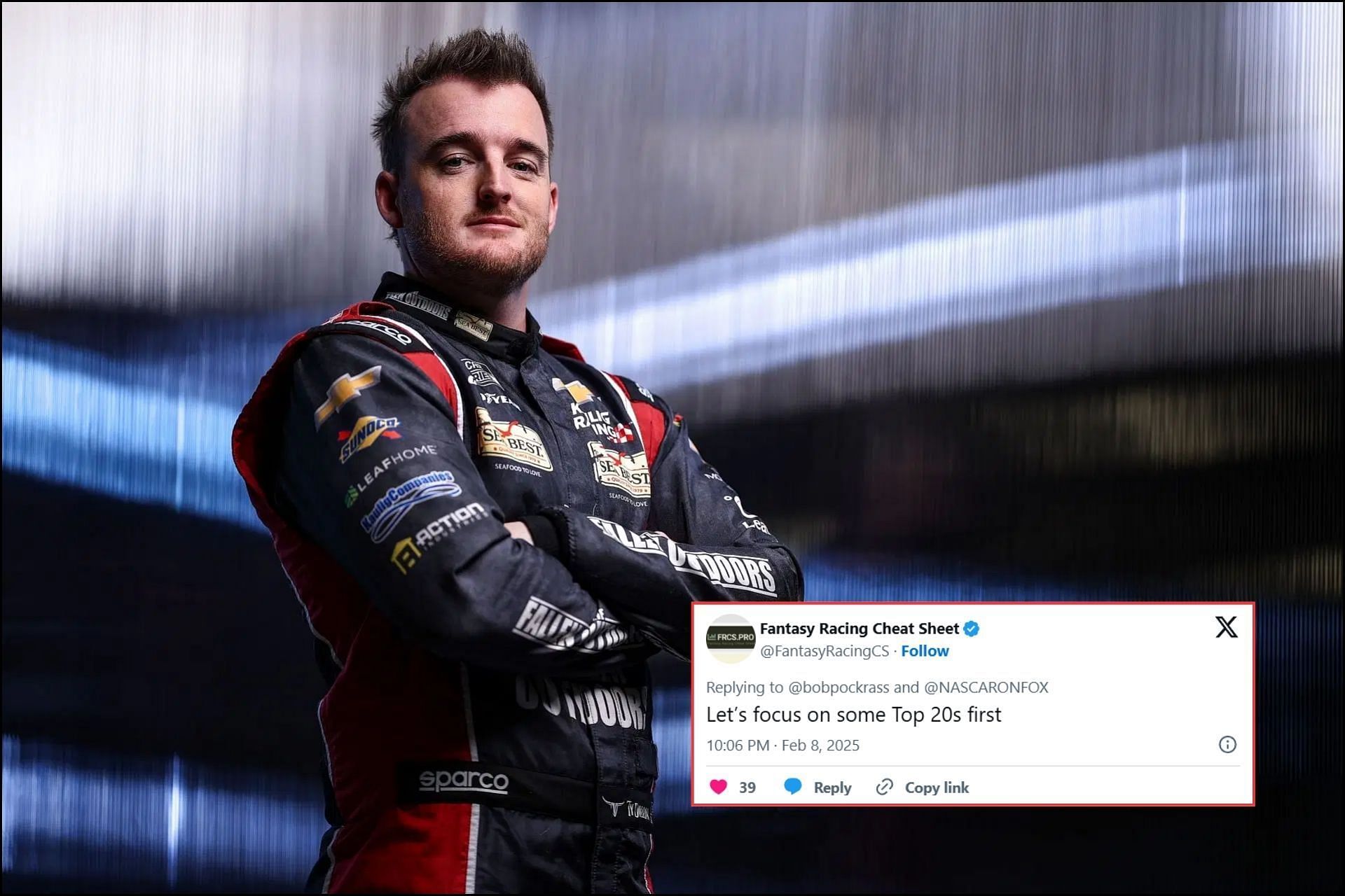 Fans react to Ty Dillon&rsquo;s stern Cup Series return message (Images from @FantasyRacingCS on X and Getty Images)