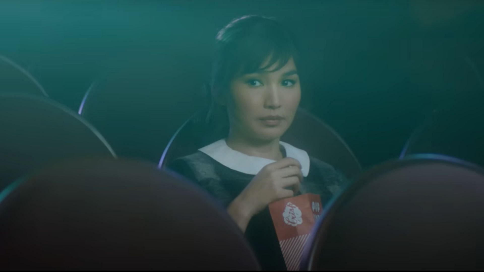 A snap of Gemma Chan from the movie trailer (Image via YouTube/NEON)