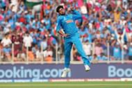 Kuldeep Yadav celebrates picking a wicket during the 2023 World Cup. Source: Getty