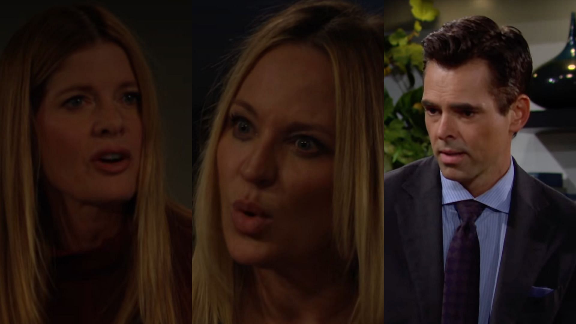 Phyllis, Sharon and Billy on The Young and The Restless (Image via Facebook/@The Young and The Restless, Youtube)